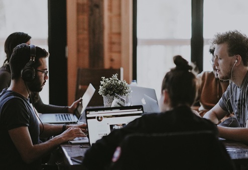 Employees working