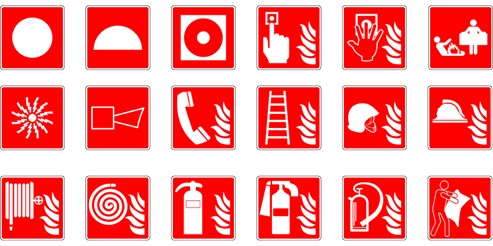 Fire safety symbols