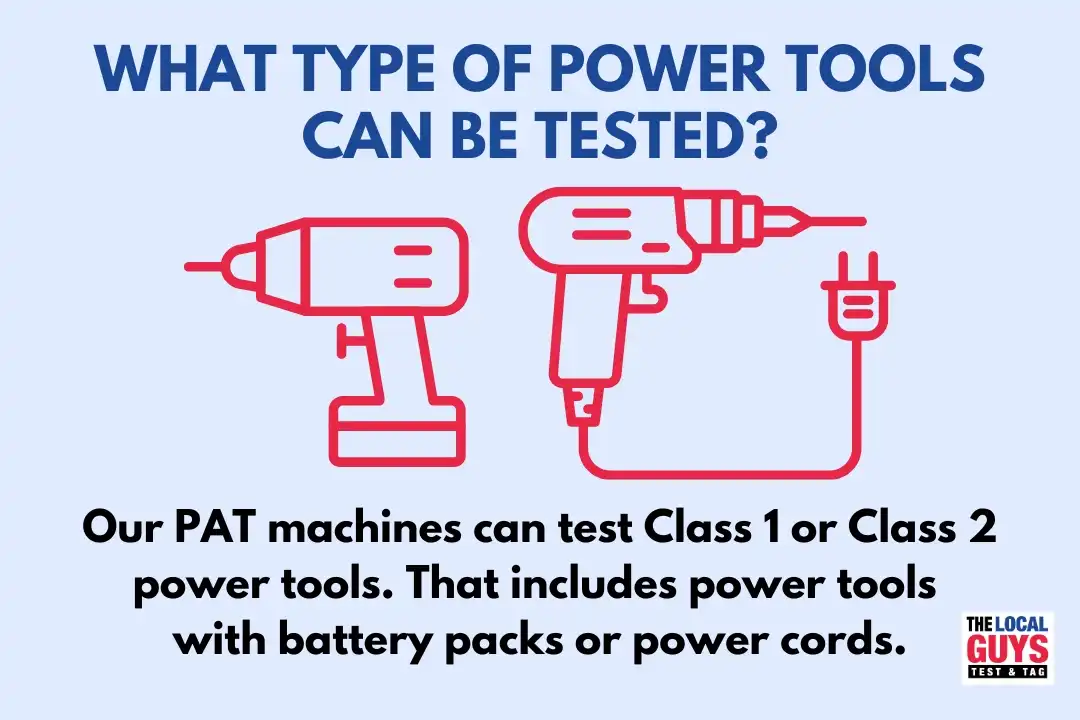 What type of power tools can be tested
